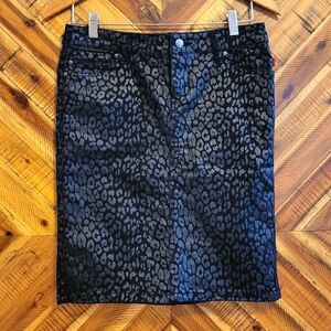 Hot Topic Tripp Black Leopard Animal Print Knee Length Pencil Skirt M